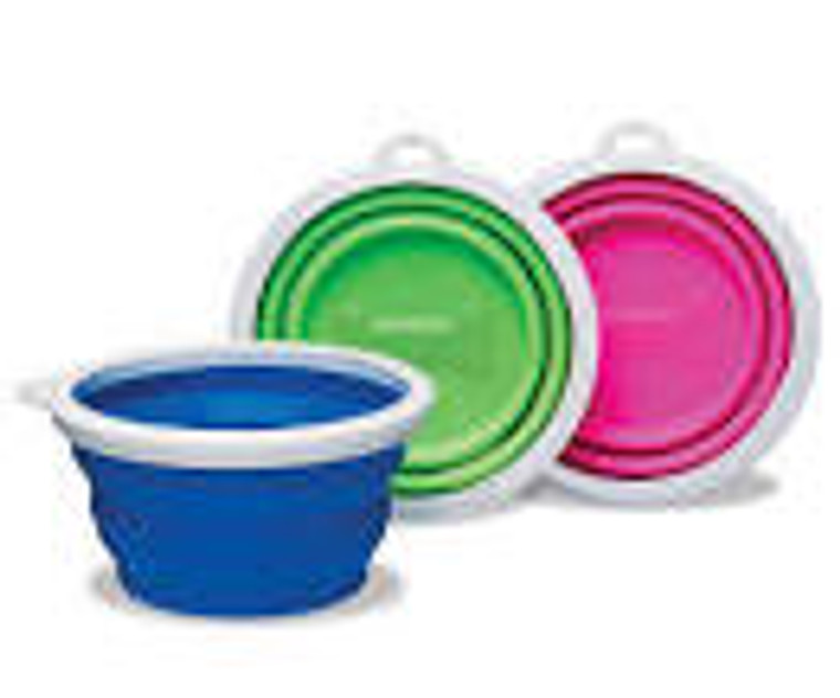 Bamboo Silicone 3 Cup Travel Pet Bowl