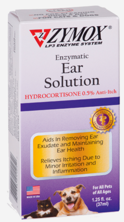 1.25oz Zymox Dog or Cat Otic Ear Solution w/ 5% Hydrocortisone