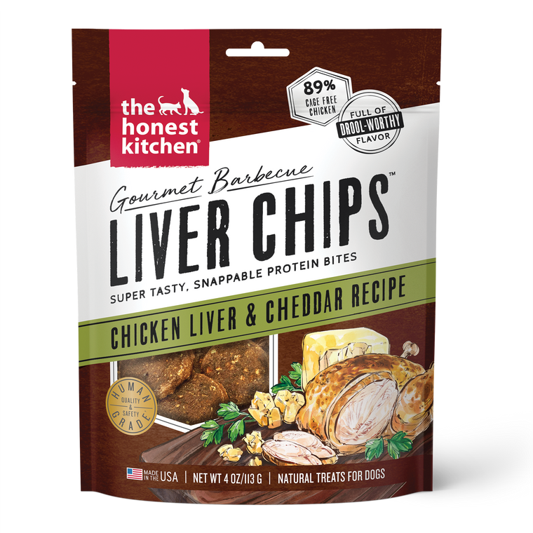 Honest Kitchen Gourmet Liver Chips Chicken Dog Treat 4oz