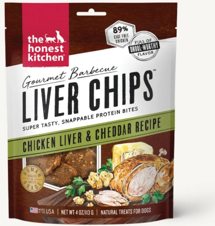 Honest Kitchen Gourmet Liver Chips Chicken Dog Treat 4oz
