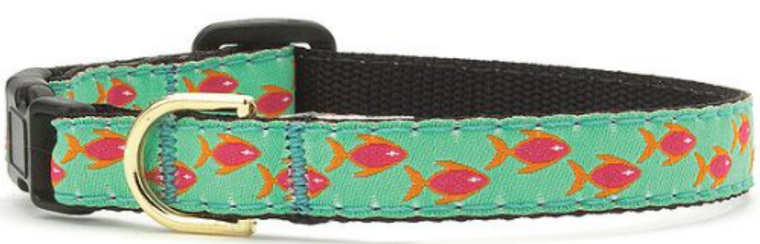 Upcountry Adjustable Safety Cat Collar Tropical Fish 12