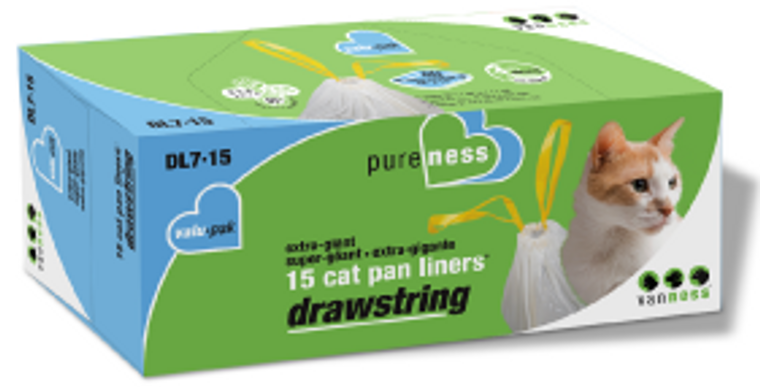 Vanness Drawstring Cat Litter Pan Liners Extra Giant 15 count