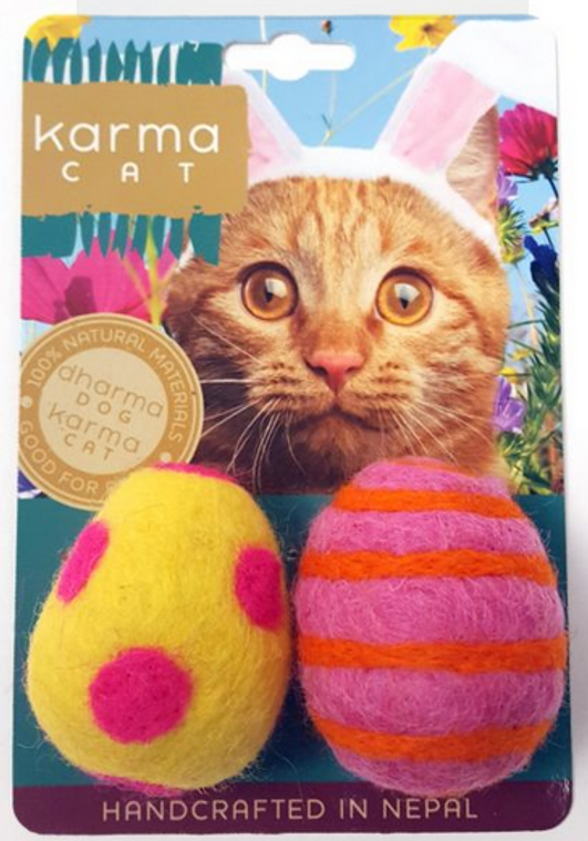 Dharma Dog Karma Cat Wool Easter Egg 2 Pack