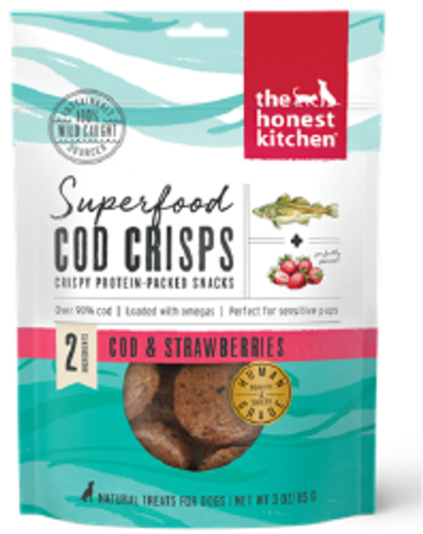 Honest Kitchen Superfood Cod Crisps Cod & Strawberry Dog Treat 3oz