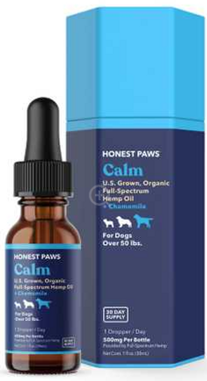 Honest Paws CBD Tincture Calm Blend 500mg Dropper