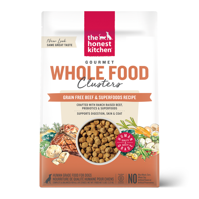 Honest Kitchen Whole Food Clusters Grain Free Beef Dog Food 5lb