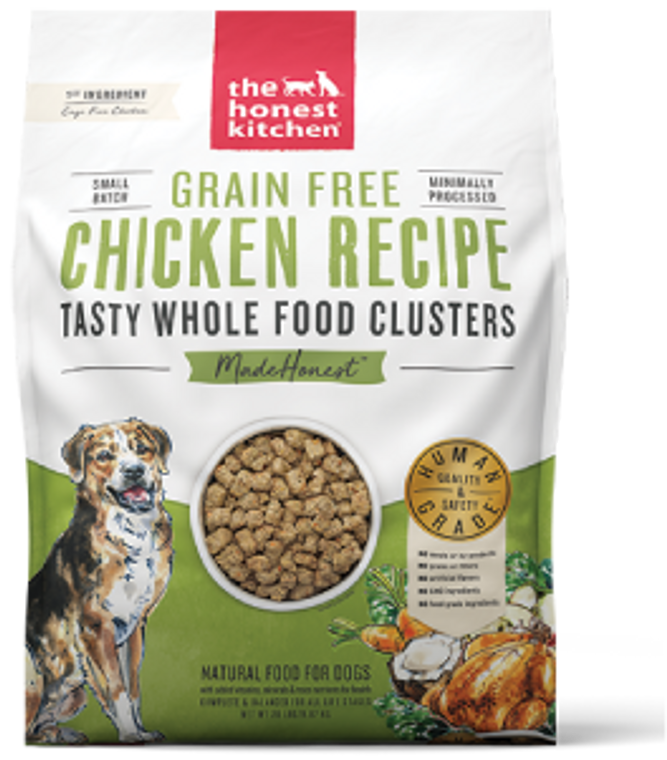 Honest Kitchen Whole Food Clusters Grain Free Chicken Dog Food 20#
