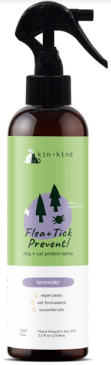 Kin+Kind Flea &Tick Spray Dog Or Cat 12oz - Pet Food Warehouse