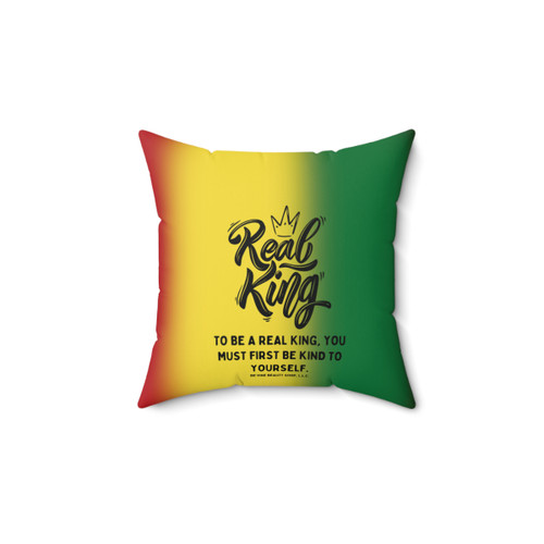 "Real King" Double Sided Faux Suede Throw Pillow (Brand Colors)