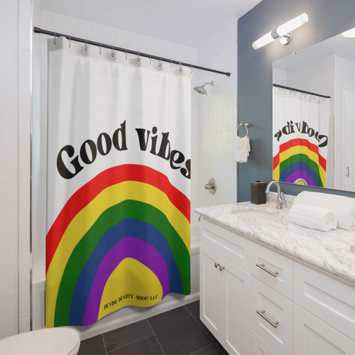 "Good Vibes" Shower Curtain 