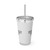 "Real King" Tumbler with Straw, 16oz - (White & Black)