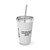 "Real King" Tumbler with Straw, 16oz - (White & Black)