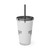 "Real King" Tumbler with Straw, 16oz - (White & Black)