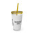 "Real King" Tumbler with Straw, 16oz - (White & Black)