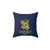 "Real King" Double Sided Faux Suede Throw Pillow (Blue, Black & Gold)