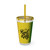 "Real King - To Be A Real King You Must First Be Kind To Yourself" Tumbler with Straw, 16oz - Brand Colors