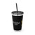"Real King - To Be A Real King You Must First Be Kind To Yourself" Tumbler with Straw, 16oz - Black & Gold)