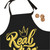 "Real King - To Be A Real King You Must First Be Kind To Yourself" Apron - (Black & Gold)