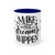 "Make Your Dreams Happen" Coffee Mug - (White & Black)