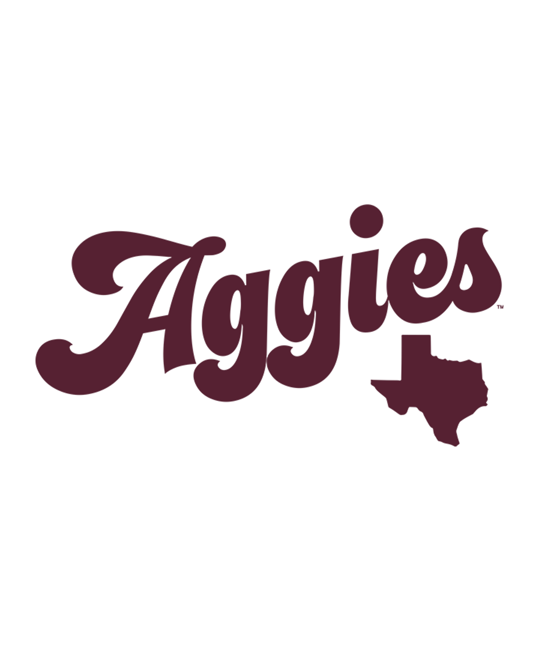 Texas A&M Aggies 5 x 5 Maroon, Black & White Gig 'Em & God Bless Cross Decal