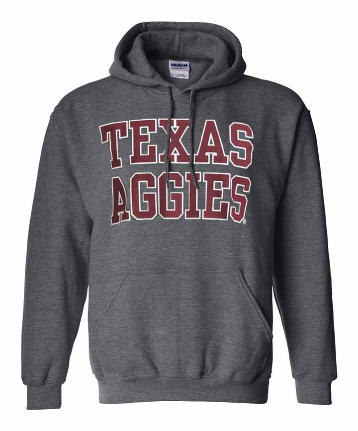 Texas Aggies Stacked Hoodie - Dark Grey - The Warehouse at C.C.