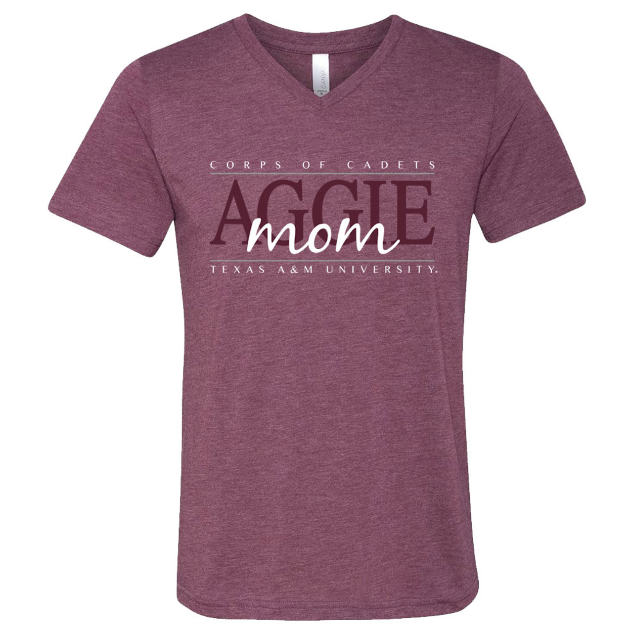 Corps of Cadets Mom V-Neck Short Sleeve - Maroon - The