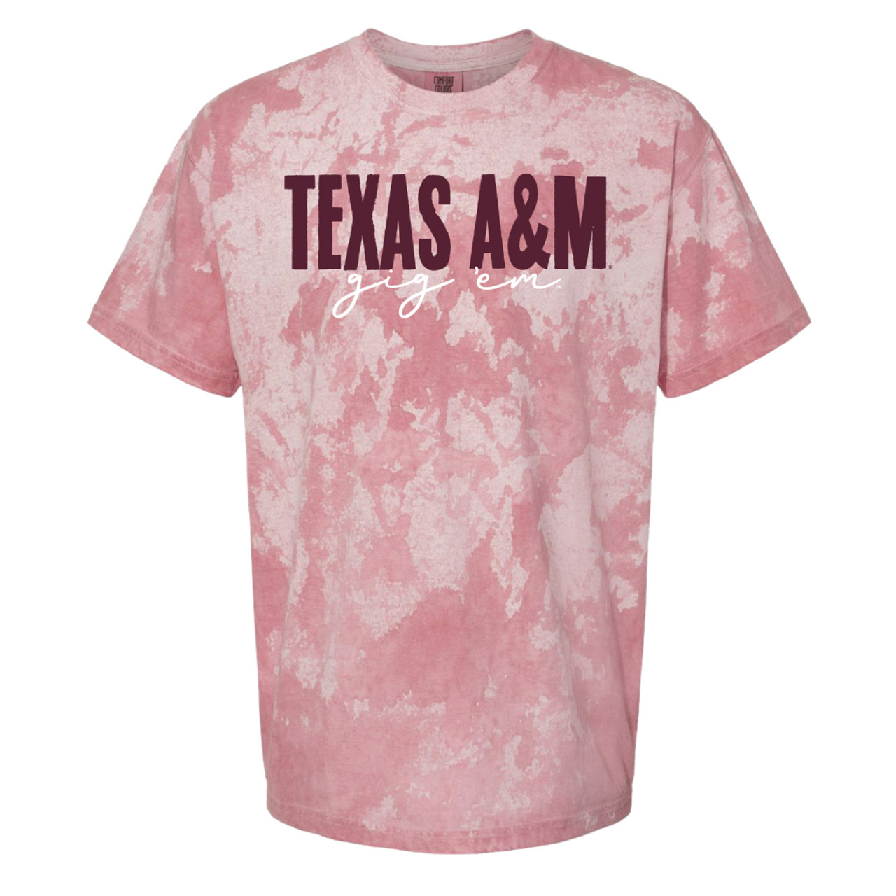 Texas A&M Aggies Gig 'Em Tie Dye Short Sleeve Clay T-Shirt