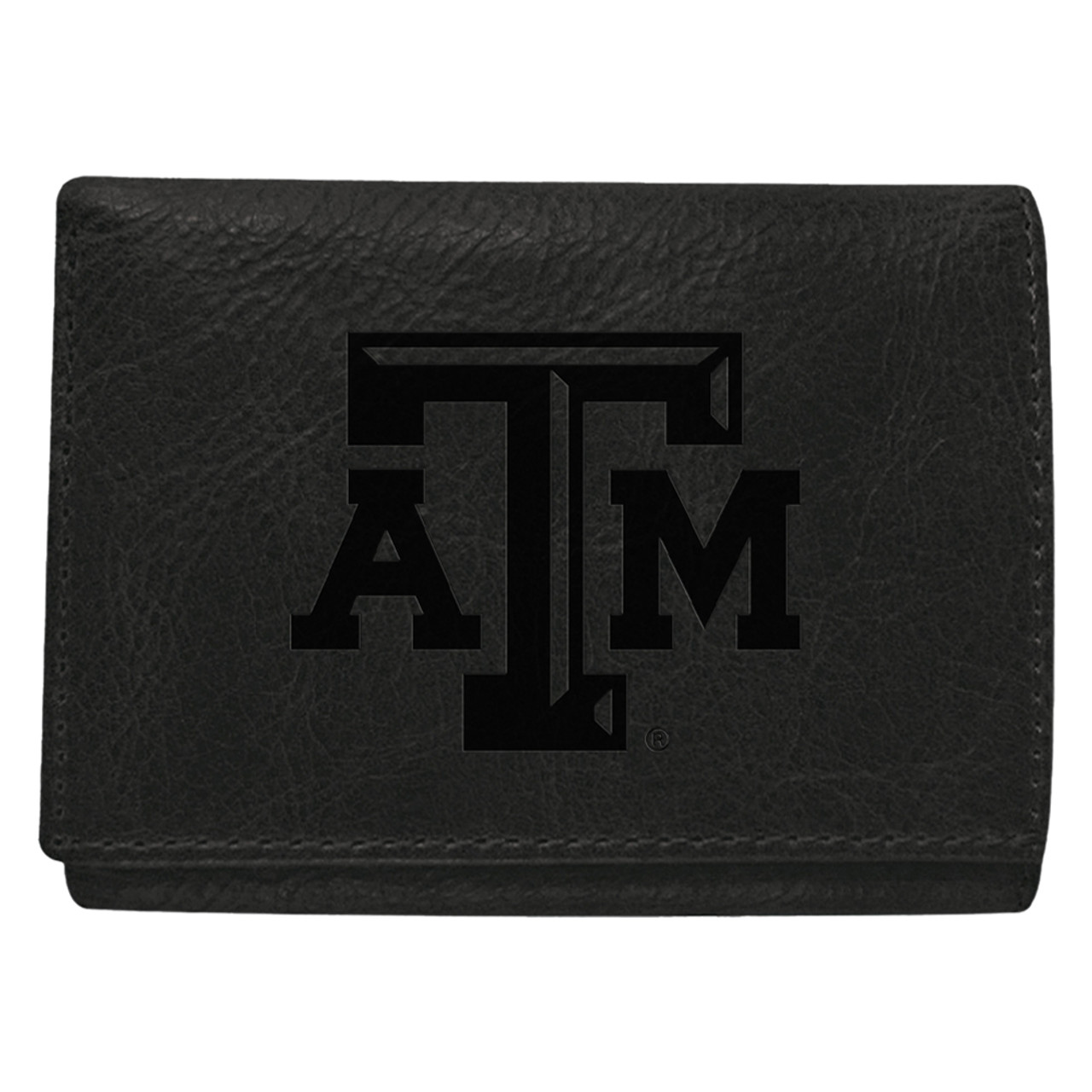 Texas A&M Aggies Black Leather Trifold Wallet