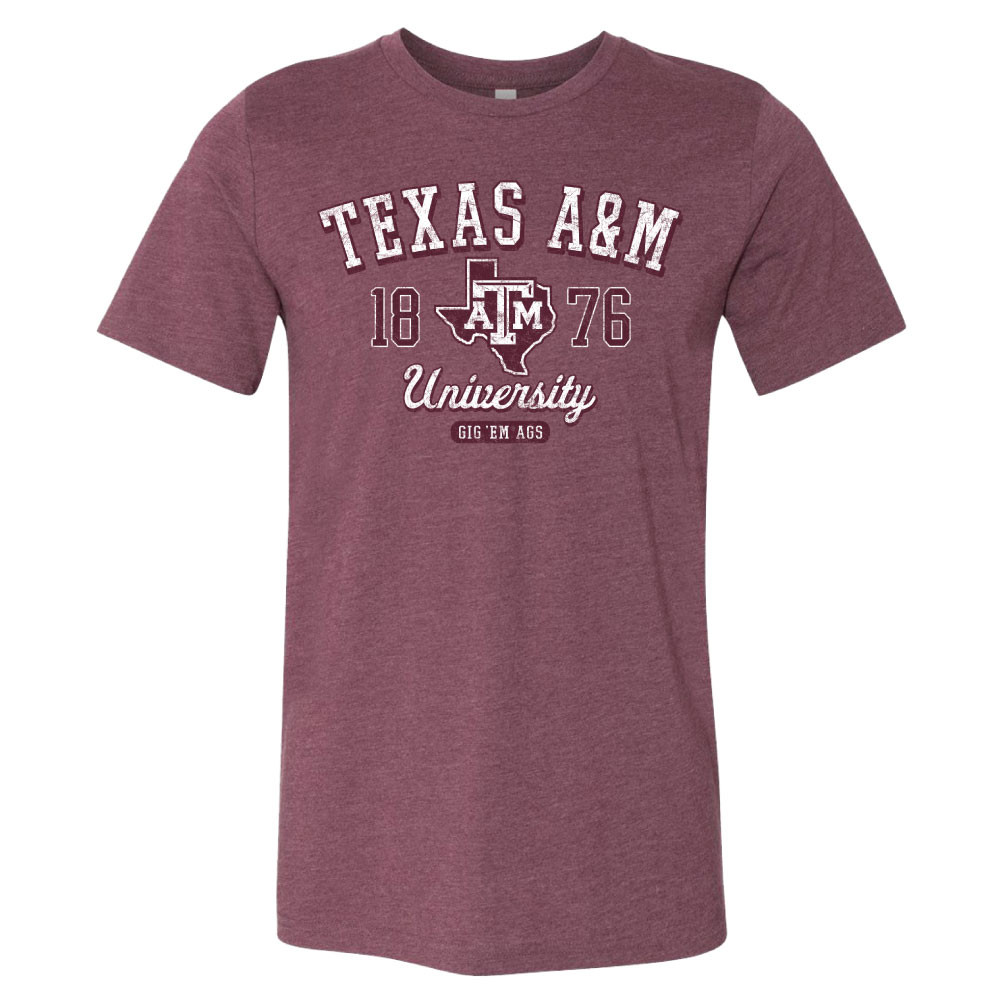 Texas A&M Aggies Heather Maroon Vintage Shirt