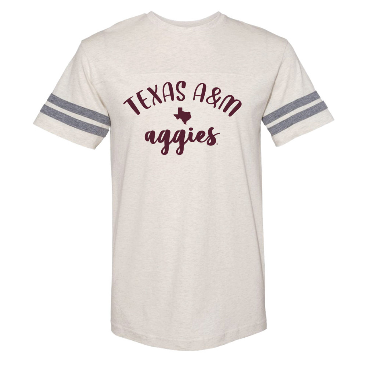 Texas A&M Aggies Stro Stripes Short Sleeve Heather Navy T-Shirt