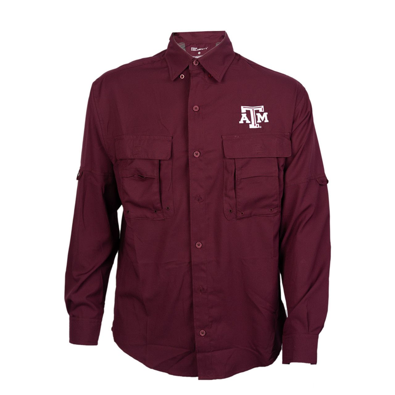 Texas A&M Fishing Shirt Long Sleeve - Maroon - The Warehouse at
