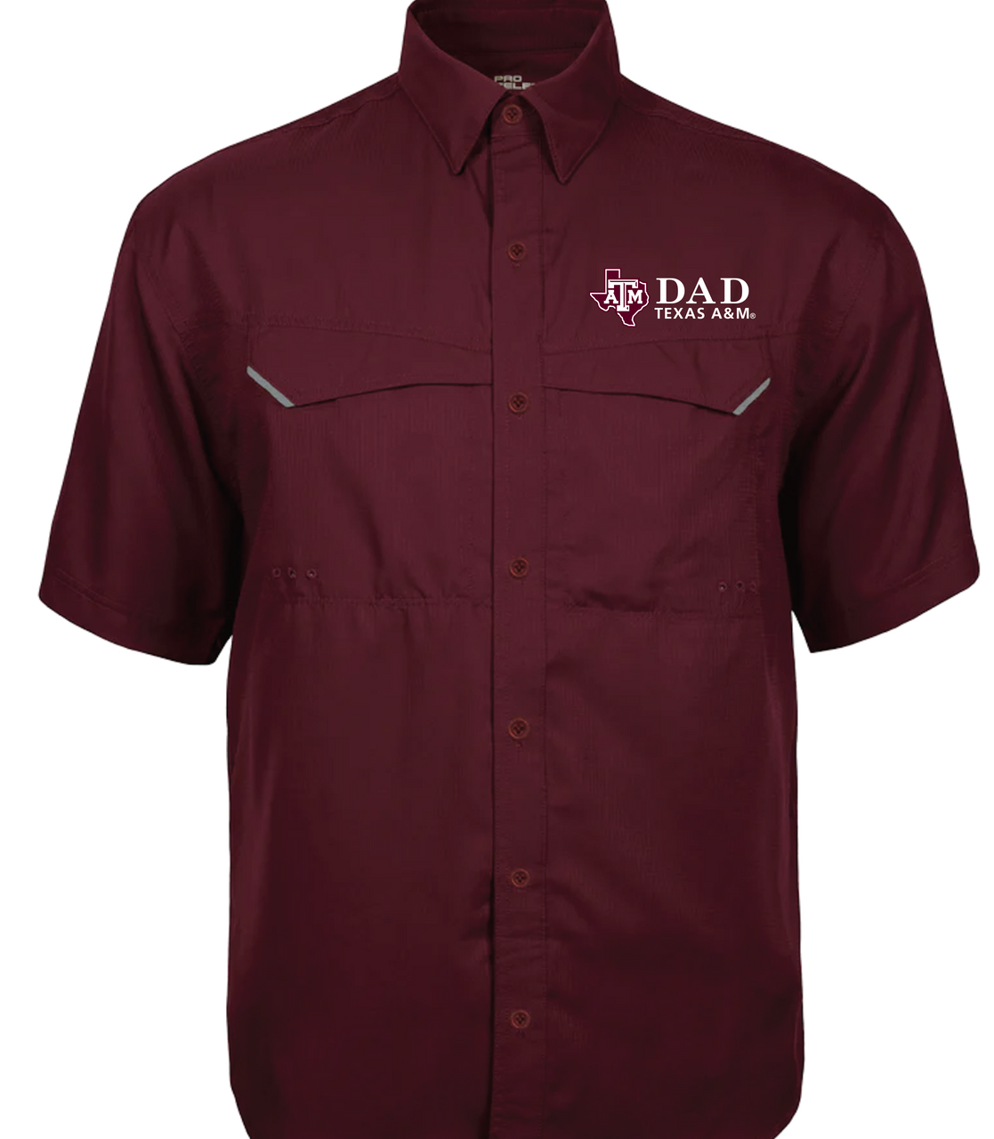 Aggie Dad Short Sleeve Fishing Shirt I Maroon - The Warehouse at