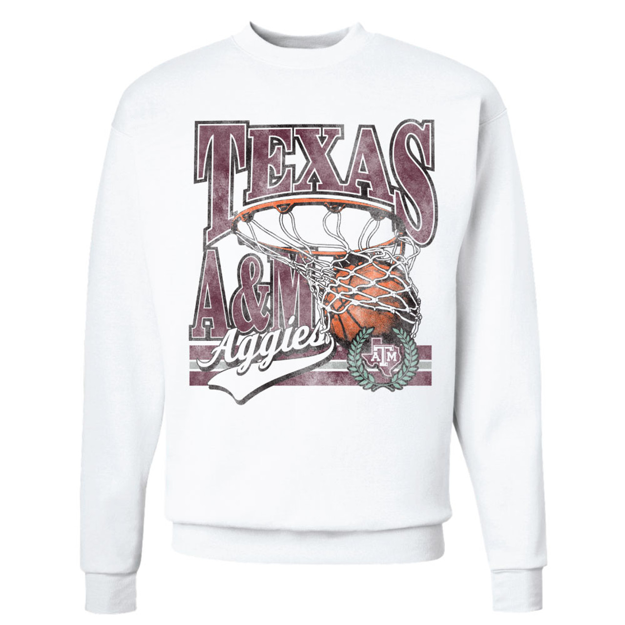 Vintage Basketball Crew White