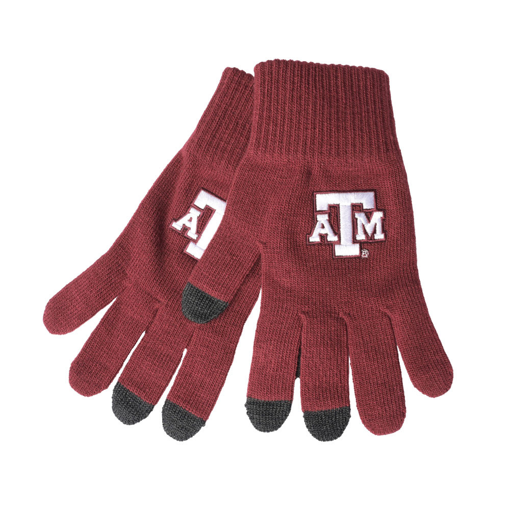 Smart Touch Knit Gloves - Maroon - The Warehouse at C.C. Creations