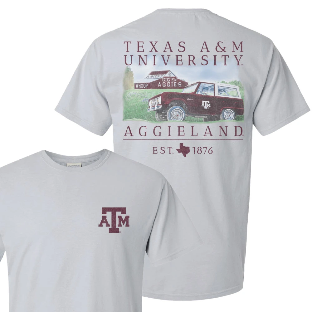 Texas A&M Barn Bronco Short Sleeve - Silver - The Warehouse at C.C ...