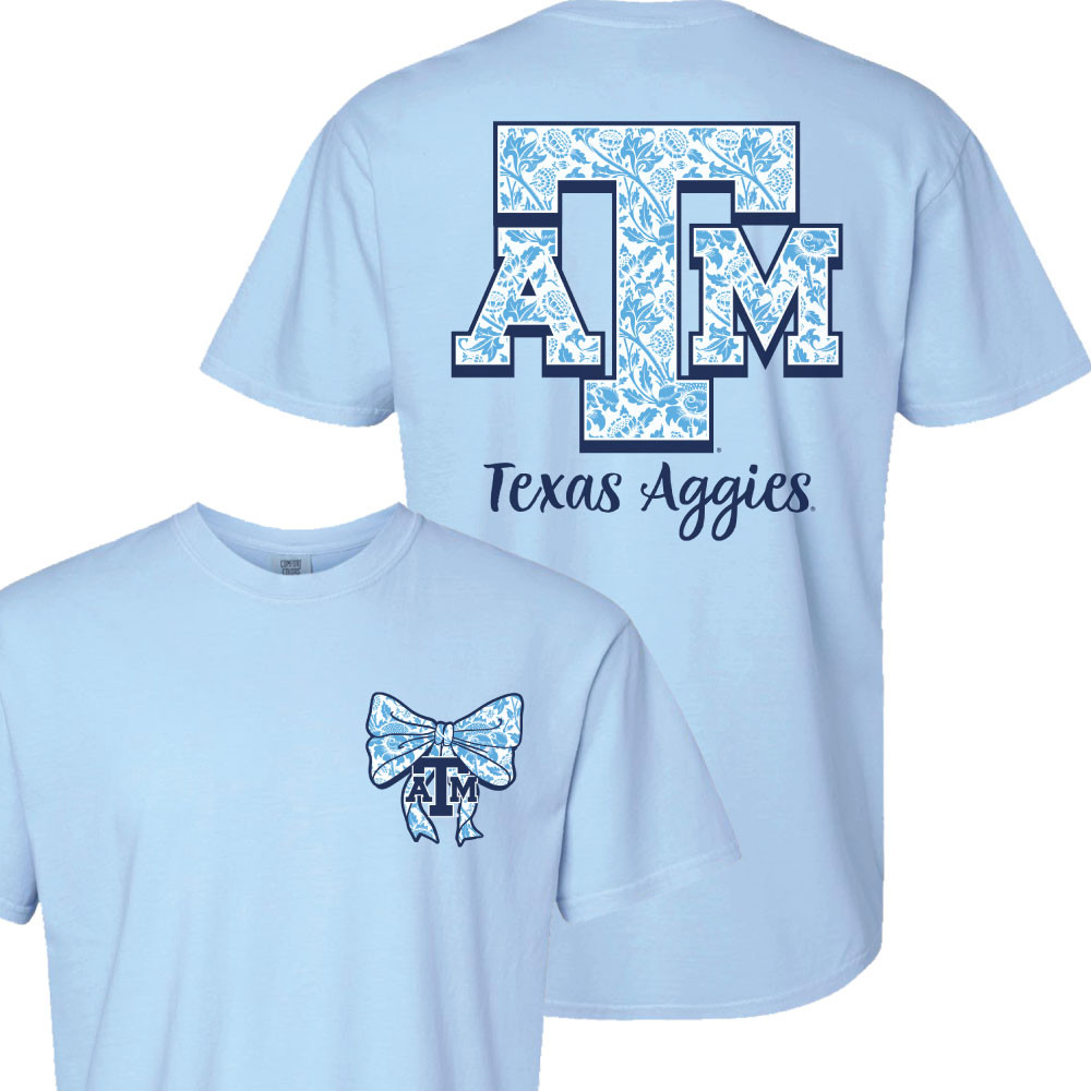 Logo Fill Bow Short Sleeve - Hydrangea Blue - The Warehouse at