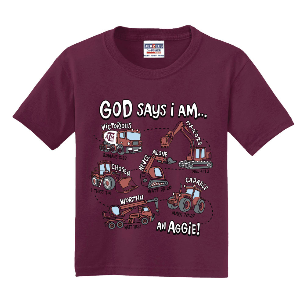 Youth God Says Short Sleeve - Maroon - The Warehouse at C.C. Creations