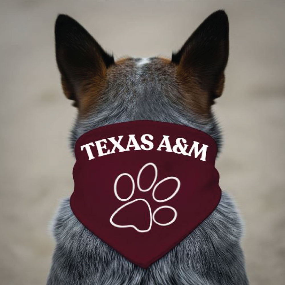 Tamu Paws Texas A&M Paw Pet Bandana - Maroon - The Warehouse at C.C. Creations