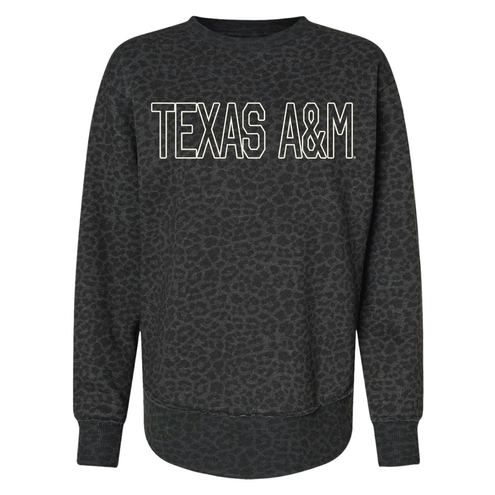 トップス ACADEMIC M-1 Texas A&M High-Low Crew - Black Leopard - The Warehouse at C.C.