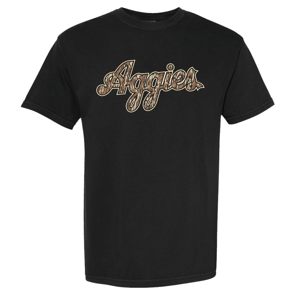 Script Aggies Camo Short Sleeve - Black - The Warehouse at C.C. Creations