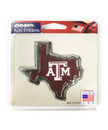 Texas A&M Aggies Texas shaped auto emblem in maroon with ATM logo