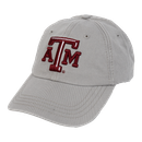 Texas A&M Aggies light gray adjustable cap with raised maroon ATM logo on front
