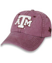 Texas A&M Aggies washed maroon cap with raised ATM logo and Texas outline detail on side