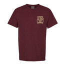 Texas A&M Aggies maroon t shirt with ATM logo on front and The Original Gameday graphic on back