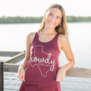 Ladies Lonestar Howdy Tank Top - Maroon Ladies Lonestar Howdy Tank Top - Maroon