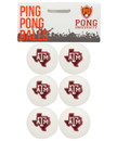 Texas A&M Aggies ping pong balls set with white balls and maroon Texas A&M logos in retail packaging