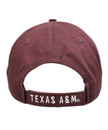 Texas A&M Aggies maroon baseball cap with howdy script text in white on front