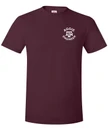 Texas A&M Aggies maroon t shirt with Aggie Engineer definition text on back and small Texas A&M Engineer logo on front