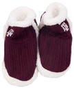 Rib Knit Slipper Socks - Maroon