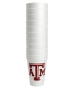 Texas A&M Aggies styrofoam cups with Whoop text on one side and large Texas A&M logo on the other